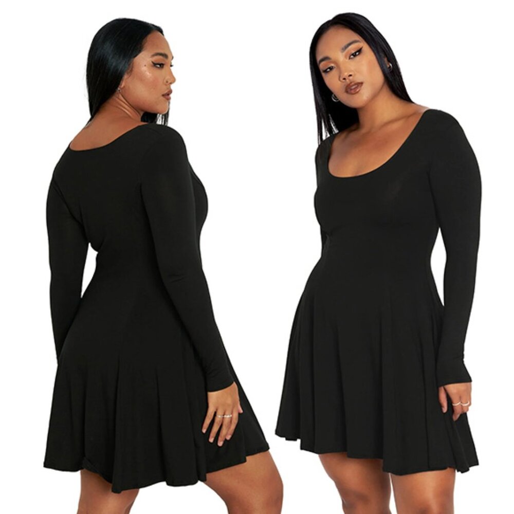 BlackMilk Long Sleeve Evil Cheerleader Dress - Size M - Black